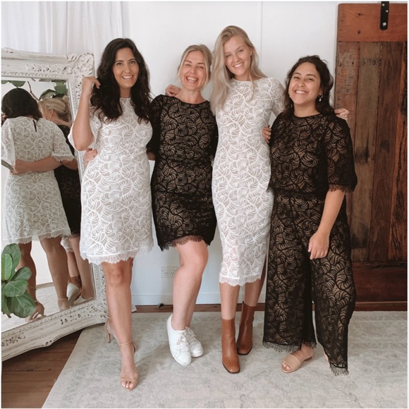 Grace Loves Lace Ivory Long Sleeve Midi Dress S - Picture 2 of 5